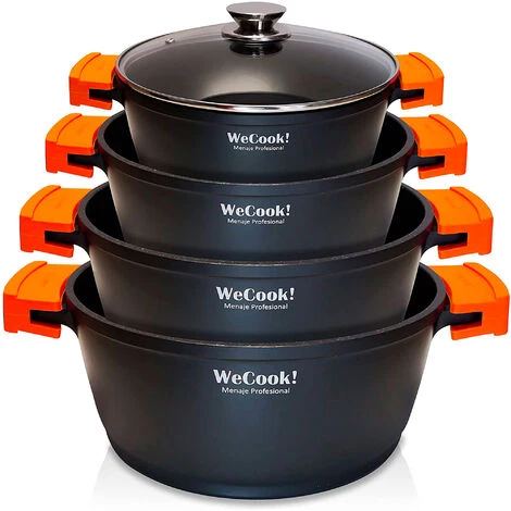 Wecook WCOK-CHEF4 Batterie De Cuisine à Induction 8 Pièces En Aluminium Anti-adhésif Sans PFOA Noir - Noir 1 Wecook WCOK-CHEF4 Batterie De Cuisine à Induction 8 Pièces En Aluminium Anti-adhésif Sans PFOA Noir - Noir