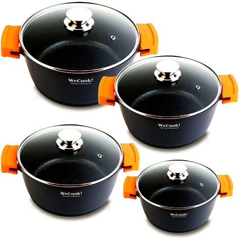 Wecook WCOK-CHEF4 Batterie De Cuisine à Induction 8 Pièces En Aluminium Anti-adhésif Sans PFOA Noir - Noir 2 Wecook WCOK-CHEF4 Batterie De Cuisine à Induction 8 Pièces En Aluminium Anti-adhésif Sans PFOA Noir - Noir – Image 2