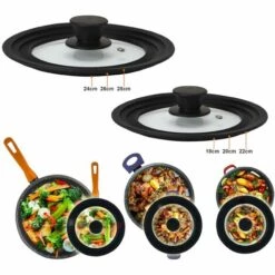 Magefesa TA182022242628 Couvercle De Poêle à Frire Casseroles 18-20-22, 24-26-28, Multi-diamètre Transparent - Transparent