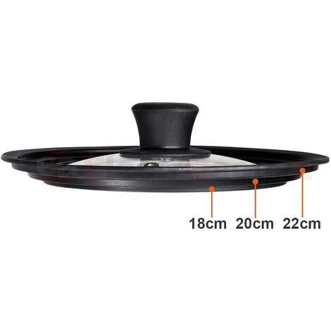 Magefesa TA182022242628 Couvercle De Poêle à Frire Casseroles 18-20-22, 24-26-28, Multi-diamètre Transparent - Transparent 2 Magefesa TA182022242628 Couvercle De Poêle à Frire Casseroles 18-20-22, 24-26-28, Multi-diamètre Transparent - Transparent – Image 2
