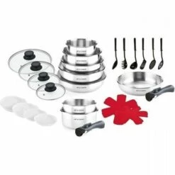 ART & CUISINE AC24BPS - Batterie De Cuisine 28 Pieces - Tous Feux Dont Induction - Inox