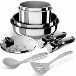 BACKEN 392009 - Batterie De Cuisine - Set De Poeles Et Casseroles - Inox - 9 Pieces - Tous Feux Dont Induction