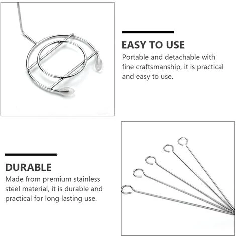 KARTOKNER Lot De 2 Brochettes Pour Barbecue En Acier Inoxydable - Avec Support De Suspension Pour Barbecue 4 KARTOKNER Lot De 2 Brochettes Pour Barbecue En Acier Inoxydable - Avec Support De Suspension Pour Barbecue – Image 4