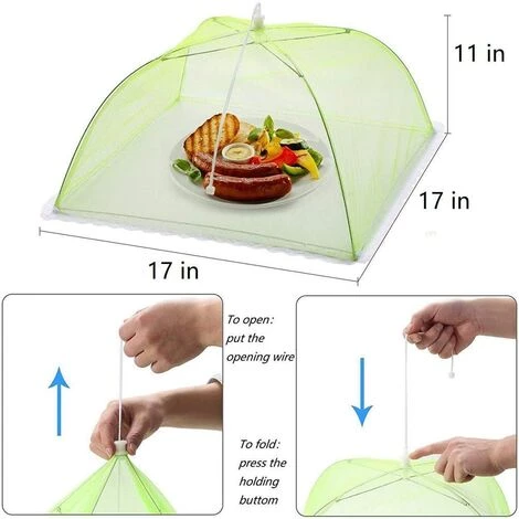 HIASDFLS 4 Pcs Cloche Alimentaire/Cloche Anti-Insectes/Aliments Tente/Couvercle De Nourriture Pliante Écran En Maille Parapluie-Niques, Bbq Et Plus - 4 Couleurs (Rose, Vert, Jaune, Bleu) 2 HIASDFLS 4 Pcs Cloche Alimentaire/Cloche Anti-Insectes/Aliments Tente/Couvercle De Nourriture Pliante Écran En Maille Parapluie-Niques, Bbq Et Plus - 4 Couleurs (Rose, Vert, Jaune, Bleu) – Image 2
