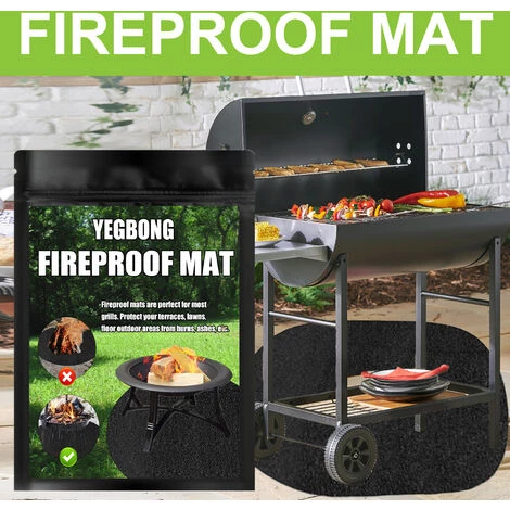 QERSTA Tapis De Feu Feu Tapis Four Extérieur Brasier Tapis Isolant Noir Rond Ignifuge Rond 40 Pouces 2 QERSTA Tapis De Feu Feu Tapis Four Extérieur Brasier Tapis Isolant Noir Rond Ignifuge Rond 40 Pouces – Image 2