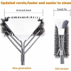 AOUGO Brosse à Barbecue, Brosse De Nettoyage à 3 Branches En Acier Inoxydable, Brosse Avec Grattoir En Polypropylène, Isolation Thermique, Poignée, Nettoyage Efficace Pour Grilles 8 AOUGO Brosse à Barbecue, Brosse De Nettoyage à 3 Branches En Acier Inoxydable, Brosse Avec Grattoir En Polypropylène, Isolation Thermique, Poignée, Nettoyage Efficace Pour Grilles -Accessoires de barbecue Soldes 59300369 4
