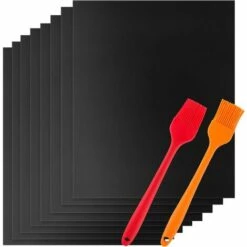 ZOLGINAH Tapis De Cuisson Pour Barbecue, 40x33cm Set De 8 Feuilles De BBQ Réutilisable Extérieur, Cuisson Mats Plancha Pour Barbecue Gaz, Weber Charbon Barbecue, Postuler à Plaques Et Grilles Pour Cuisson 8 ZOLGINAH Tapis De Cuisson Pour Barbecue, 40x33cm Set De 8 Feuilles De BBQ Réutilisable Extérieur, Cuisson Mats Plancha Pour Barbecue Gaz, Weber Charbon Barbecue, Postuler à Plaques Et Grilles Pour Cuisson -Accessoires de barbecue Soldes 59344194 4