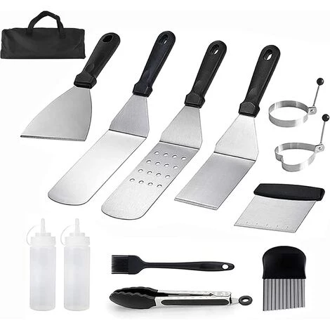 ZOLGINAH 12 Pcs Ensemble D'accessoires Pour Plaque Chauffante Professionnelle BBQ, En Acier Inoxydable Spatule Plancha - Idéal Pour Les Grillades Teppanyaki - Kit Cadeau Grill 1 ZOLGINAH 12 Pcs Ensemble D'accessoires Pour Plaque Chauffante Professionnelle BBQ, En Acier Inoxydable Spatule Plancha - Idéal Pour Les Grillades Teppanyaki - Kit Cadeau Grill