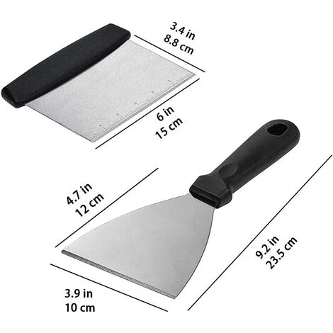 ZOLGINAH 12 Pcs Ensemble D'accessoires Pour Plaque Chauffante Professionnelle BBQ, En Acier Inoxydable Spatule Plancha - Idéal Pour Les Grillades Teppanyaki - Kit Cadeau Grill 3 ZOLGINAH 12 Pcs Ensemble D'accessoires Pour Plaque Chauffante Professionnelle BBQ, En Acier Inoxydable Spatule Plancha - Idéal Pour Les Grillades Teppanyaki - Kit Cadeau Grill – Image 3