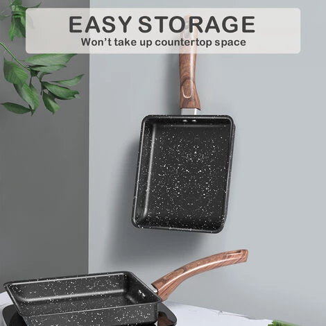 LIFCAUSAL Tamagoyaki Poêle à Omelette Japonaise Poêle à œufs Poêle à Omelette Sans Huile Antiadhésive Yuzishao Retangle Poêle à Omelette,13*18 Cm, Noir, 5 LIFCAUSAL Tamagoyaki Poêle à Omelette Japonaise Poêle à œufs Poêle à Omelette Sans Huile Antiadhésive Yuzishao Retangle Poêle à Omelette,13*18 Cm, Noir, – Image 5