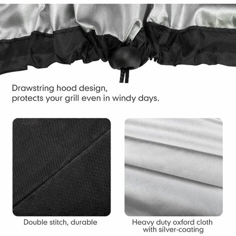 LTS FAFA Housse De Bâche Oxford 210D Robuste Protection De Gril à Gaz, Housse De Gril Anti-vent/UV/eau/humidité/poussière 147x61x117cm Noir 2 LTS FAFA Housse De Bâche Oxford 210D Robuste Protection De Gril à Gaz, Housse De Gril Anti-vent/UV/eau/humidité/poussière 147x61x117cm Noir – Image 2