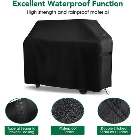 PESCE Housse Pour Barbecue,Couverture De Gril Gaz Bache De Protection Couverture Résistante Pour 420D Tissu Oxford Étanche Résistant Aux UV Et Aux Larmes, Pour Weber, Holland, Jennair Etc(150x64x119cm) 4 PESCE Housse Pour Barbecue,Couverture De Gril Gaz Bache De Protection Couverture Résistante Pour 420D Tissu Oxford Étanche Résistant Aux UV Et Aux Larmes, Pour Weber, Holland, Jennair Etc(150x64x119cm) – Image 4