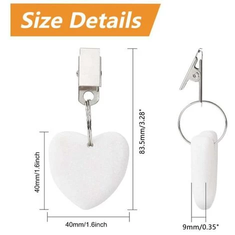 TRIOMPHE Lot De 6 Poids De Nappe En Pierre Naturelle Résistant Aux Intempéries Avec Pince Pour Jardin, Pique-nique, Cuisine, Restaurant(forme De Coeur),T-Audace 2 TRIOMPHE Lot De 6 Poids De Nappe En Pierre Naturelle Résistant Aux Intempéries Avec Pince Pour Jardin, Pique-nique, Cuisine, Restaurant(forme De Coeur),T-Audace – Image 2