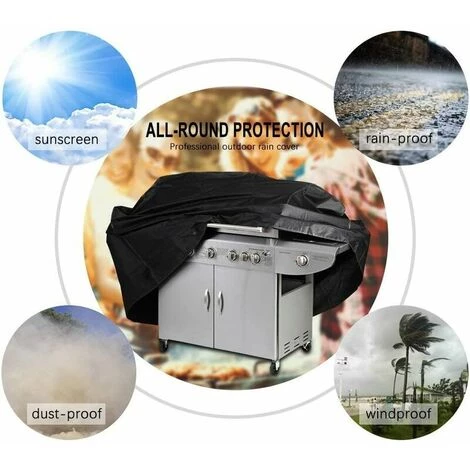 GUAZHUNIFR Housse De Barbecue Résistante En Tissu Oxford Imperméable Et Coupe-Vent Résistant à La Décoloration Pour Barbecue Weber, Brinkmann Et La Plupart Des étagères De Barbecue. 145 X 61 X 117 Cm 3 GUAZHUNIFR Housse De Barbecue Résistante En Tissu Oxford Imperméable Et Coupe-Vent Résistant à La Décoloration Pour Barbecue Weber, Brinkmann Et La Plupart Des étagères De Barbecue. 145 X 61 X 117 Cm – Image 3