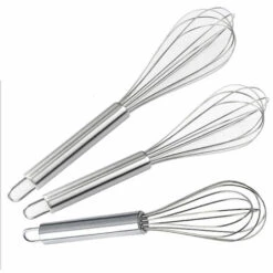 IRISFR 3 Pièces Fouet à Main En Acier Inoxydable , Batteur à Oeufs Manuel Avec Crochet, Cuisine Ustensiles Pour Crème Fraîche, Mélange Liquide,Lilaris