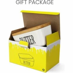 JOORRT Beurrier - Boite à Beurre En Porcelaine Avec Couvercle En Bois Et Petit Couteau | Boîte à Fromage Pour Conservation Au Frigo Cusine 250g Couleur Blanc 9 JOORRT Beurrier - Boite à Beurre En Porcelaine Avec Couvercle En Bois Et Petit Couteau | Boîte à Fromage Pour Conservation Au Frigo Cusine 250g Couleur Blanc -Accessoires de barbecue Soldes 60667978 5