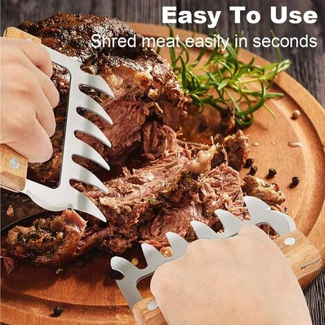 EINEMGELD Griffe De Viande, Griffes D'ours BBQ, Griffe De Viande En Acier Inoxydable, Convient Pour Le Porc, La Séparation De Poulet, Le Barbecue, Le Poulet Rôti, Etc 4 EINEMGELD Griffe De Viande, Griffes D'ours BBQ, Griffe De Viande En Acier Inoxydable, Convient Pour Le Porc, La Séparation De Poulet, Le Barbecue, Le Poulet Rôti, Etc – Image 4