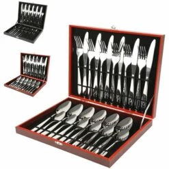 OOBEST Ménagère 24 Pièces En Acier Inoxydable MENAGERE - SERVICE COMPLET DE COUVERTS