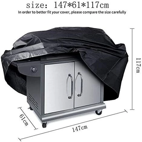 RHAFAYRE Housse Barbecue Gaz, Bache Barbecue Exterieur Rectangulaire 145 X 61 X 117 CM,Housse Plancha 210D Etanche,Anti-UV Imperméable Pour Weber, Holland, Jennair Campingaz Etc 2 RHAFAYRE Housse Barbecue Gaz, Bache Barbecue Exterieur Rectangulaire 145 X 61 X 117 CM,Housse Plancha 210D Etanche,Anti-UV Imperméable Pour Weber, Holland, Jennair Campingaz Etc – Image 2