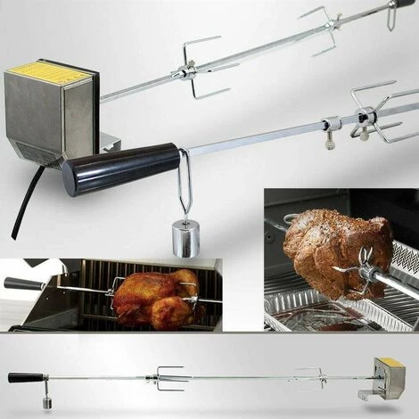Bc-elec - HEG107-B Tournebroche électrique Rôtissoire Inox Pour Barbecue, Grill, Tourne-broche 102cm 230V 4W 2-3 RPM - Gris 5 Bc-elec - HEG107-B Tournebroche électrique Rôtissoire Inox Pour Barbecue, Grill, Tourne-broche 102cm 230V 4W 2-3 RPM - Gris – Image 5