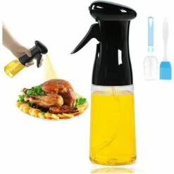 JOORRT Pulvérisateur D'huile D'olive, Flacon Pulvérisateur De Vinaigre D'huile D'olive Portable, Pulvérisateur D'huile D'olive Avec Brosse Pour Barbecue/cuisine/grillades/pâtes/salade/cuisson (noir)