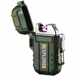 TANCYCO Briquet étanche Extérieur Coupe-vent Briquet Double Arc Briquets électriques USB Rechargeable-sans Flamme-plasma Cool Briquets Pour Camping, Randonnée, Aventure, équipement Tactique De Survie