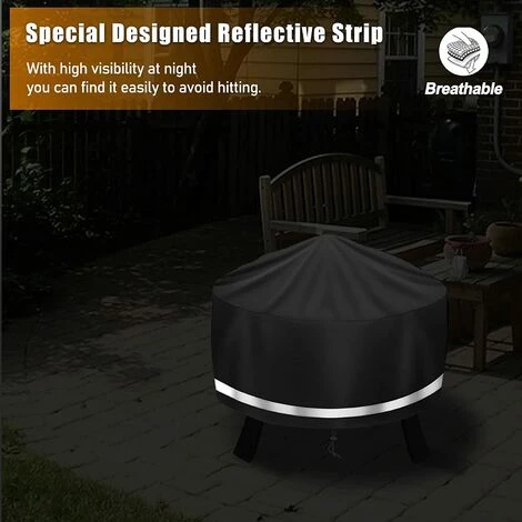 LITZEE Housse De Protection Pour BraséRos Ø 85 X 40 Cm ImperméAble,Housse Brasero RéSistant Aux UV,RéSistant à La DéChirure, Tissu Oxford 210D Housse Pour Foyer Barbecue 5 LITZEE Housse De Protection Pour BraséRos Ø 85 X 40 Cm ImperméAble,Housse Brasero RéSistant Aux UV,RéSistant à La DéChirure, Tissu Oxford 210D Housse Pour Foyer Barbecue – Image 5
