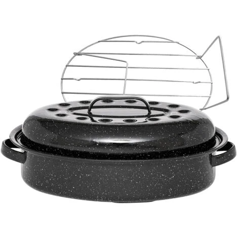 Cocotte Ovale En Acier Carbon 33x20cm + Grille - 6106+2007 - Warmcook - Noir 1 Cocotte Ovale En Acier Carbon 33x20cm + Grille - 6106+2007 - Warmcook - Noir