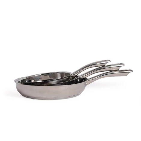 Lot De 3 Poêles 20/24/28cm Inox - Mep136 - Livoo - Inox 1 Lot De 3 Poêles 20/24/28cm Inox - Mep136 - Livoo - Inox