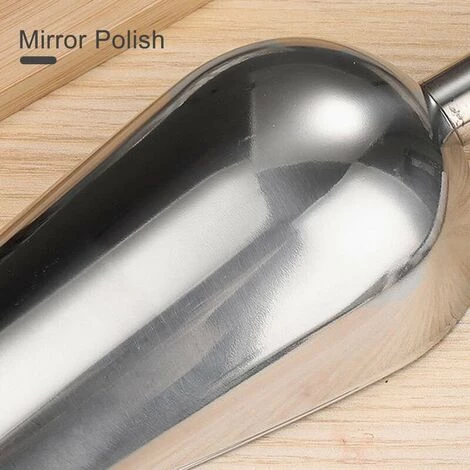 DECKON Cuillere En Acier Inoxydable Pelle A Bouche Ronde Haricots Grains Glaces Farine Outil De Cuisine, Modele: Argent 2 DECKON Cuillere En Acier Inoxydable Pelle A Bouche Ronde Haricots Grains Glaces Farine Outil De Cuisine, Modele: Argent – Image 2