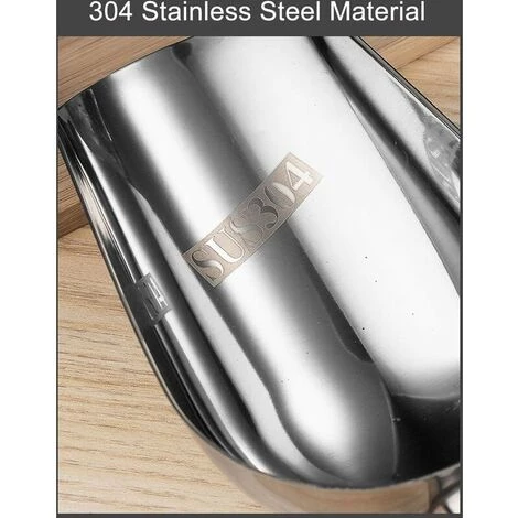 DECKON Cuillere En Acier Inoxydable Pelle A Bouche Ronde Haricots Grains Glaces Farine Outil De Cuisine, Modele: Argent 4 DECKON Cuillere En Acier Inoxydable Pelle A Bouche Ronde Haricots Grains Glaces Farine Outil De Cuisine, Modele: Argent – Image 4