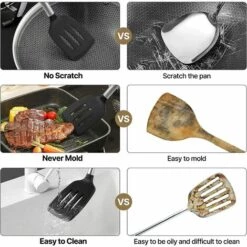 KAEJYIUT Ustensiles De Cuisine Silicone Inox Noir 22 Pcs , Ustensiles Cuisine Accesoires Cuisines Spatule Cuisines Ciseaux Cuillère De Cuisines , Sans BPA Antiadhésif Résistant Aux Rayures Chaleurs 7 KAEJYIUT Ustensiles De Cuisine Silicone Inox Noir 22 Pcs , Ustensiles Cuisine Accesoires Cuisines Spatule Cuisines Ciseaux Cuillère De Cuisines , Sans BPA Antiadhésif Résistant Aux Rayures Chaleurs -Accessoires de barbecue Soldes 64703898 3