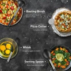 KAEJYIUT Ustensiles De Cuisine Silicone Inox Noir 22 Pcs , Ustensiles Cuisine Accesoires Cuisines Spatule Cuisines Ciseaux Cuillère De Cuisines , Sans BPA Antiadhésif Résistant Aux Rayures Chaleurs 9 KAEJYIUT Ustensiles De Cuisine Silicone Inox Noir 22 Pcs , Ustensiles Cuisine Accesoires Cuisines Spatule Cuisines Ciseaux Cuillère De Cuisines , Sans BPA Antiadhésif Résistant Aux Rayures Chaleurs -Accessoires de barbecue Soldes 64703898 5