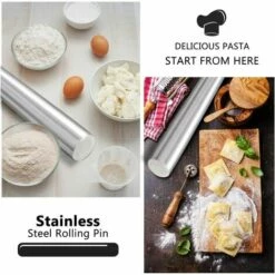 Rouleau à Pâtisserie En Acier Inoxydable, Rouleaux à Pâtisserie En Métal Pour La Cuisson, La Pâte à Biscuits Et à Pâtisserie, Etc. - 1,5 Pouce De Diamètre (solide) S'arêern 9 Rouleau à Pâtisserie En Acier Inoxydable, Rouleaux à Pâtisserie En Métal Pour La Cuisson, La Pâte à Biscuits Et à Pâtisserie, Etc. - 1,5 Pouce De Diamètre (solide) S'arêern -Accessoires de barbecue Soldes 65365243 5