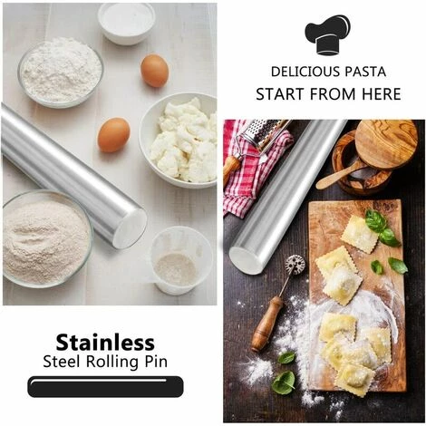 Rouleau à Pâtisserie En Acier Inoxydable, Rouleaux à Pâtisserie En Métal Pour La Cuisson, La Pâte à Biscuits Et à Pâtisserie, Etc. - 1,5 Pouce De Diamètre (solide) S'arêern 5 Rouleau à Pâtisserie En Acier Inoxydable, Rouleaux à Pâtisserie En Métal Pour La Cuisson, La Pâte à Biscuits Et à Pâtisserie, Etc. - 1,5 Pouce De Diamètre (solide) S'arêern – Image 5