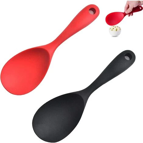 OSQI Cuillère Antiadhésive En Silicone De Cuisine 2 Pièces Ensemble De Cuillères En Silicone Cuillère De Cuisine Antiadhésive Cuillères à Riz En Silicone Scoop Revêtement Antiadhésif Pour Mélanger Et Servir 1 OSQI Cuillère Antiadhésive En Silicone De Cuisine 2 Pièces Ensemble De Cuillères En Silicone Cuillère De Cuisine Antiadhésive Cuillères à Riz En Silicone Scoop Revêtement Antiadhésif Pour Mélanger Et Servir