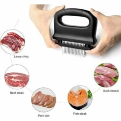 OSQI Attendrisseur De Viande Avec Brosse De Nettoyage Et 48 Lames D'aiguille Ultra Tranchantes En Acier Inoxydable, Outil De Cuisson Pour Attendrisseur De Steak De Boeuf/porc/poulet 7 OSQI Attendrisseur De Viande Avec Brosse De Nettoyage Et 48 Lames D'aiguille Ultra Tranchantes En Acier Inoxydable, Outil De Cuisson Pour Attendrisseur De Steak De Boeuf/porc/poulet -Accessoires de barbecue Soldes 65503528 3