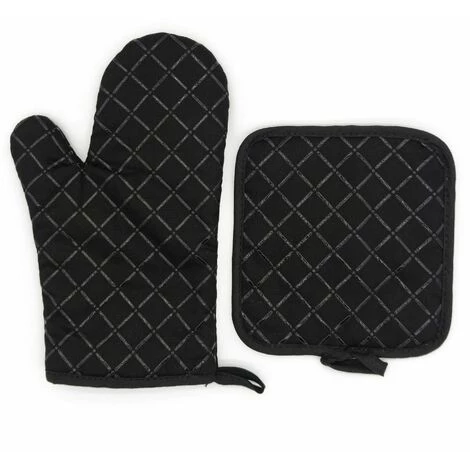 OSQI Gants De Four, Gants De Cuisine, Résistants à La Chaleur, Imperméables Et Antidérapants, Maniques Pour Four Barbecue Cuisson Manipulation, Doublure En Coton - 1 Paire, Noir 2 OSQI Gants De Four, Gants De Cuisine, Résistants à La Chaleur, Imperméables Et Antidérapants, Maniques Pour Four Barbecue Cuisson Manipulation, Doublure En Coton - 1 Paire, Noir – Image 2