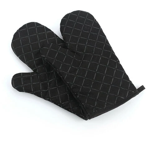 OSQI Gants De Four, Gants De Cuisine, Résistants à La Chaleur, Imperméables Et Antidérapants, Maniques Pour Four Barbecue Cuisson Manipulation, Doublure En Coton - 1 Paire, Noir 3 OSQI Gants De Four, Gants De Cuisine, Résistants à La Chaleur, Imperméables Et Antidérapants, Maniques Pour Four Barbecue Cuisson Manipulation, Doublure En Coton - 1 Paire, Noir – Image 3