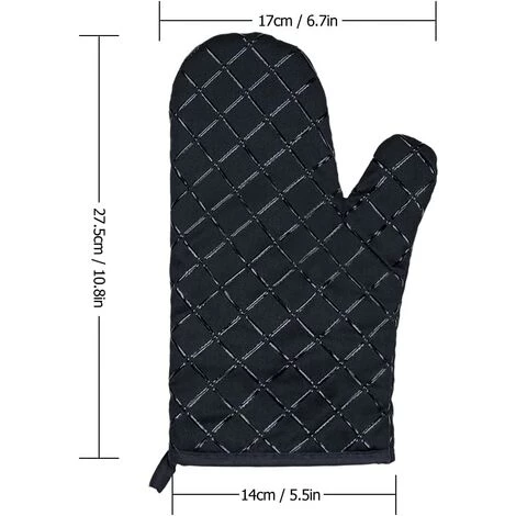 OSQI Gants De Four, Gants De Cuisine, Résistants à La Chaleur, Imperméables Et Antidérapants, Maniques Pour Four Barbecue Cuisson Manipulation, Doublure En Coton - 1 Paire, Noir 4 OSQI Gants De Four, Gants De Cuisine, Résistants à La Chaleur, Imperméables Et Antidérapants, Maniques Pour Four Barbecue Cuisson Manipulation, Doublure En Coton - 1 Paire, Noir – Image 4