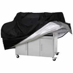 GALOZZOIT Housse Barbecue, Housse Bârbecue Gaz, 210D Bache De Protection BBQ Couverture Tissu Oxford Étanche Résistant Aux UV Et Aux Larmes, Pour Weber, Holland, Jennair Etc——Noir 145*61*117cm