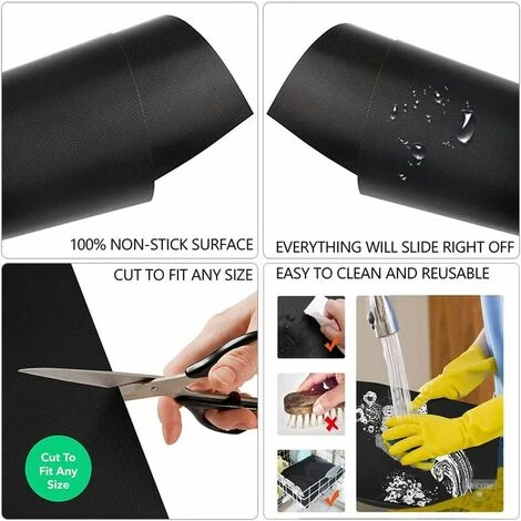 THSINDE Tapis De Cuisson Barbecue, Set De 6 Feuille De Cuisson Pour Barbecue Et Four - 40*33 Cm Anti-adhérent De BBQ Et Feuilles De Cuisson Réutilisable Pour Les Barbecue à Gaz, Charbon Ou électriques 4 THSINDE Tapis De Cuisson Barbecue, Set De 6 Feuille De Cuisson Pour Barbecue Et Four - 40*33 Cm Anti-adhérent De BBQ Et Feuilles De Cuisson Réutilisable Pour Les Barbecue à Gaz, Charbon Ou électriques – Image 4