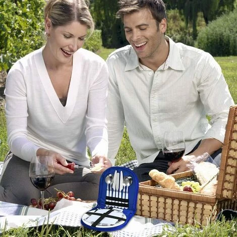 OCXIN Ensemble De Couverts De Camping, Ensemble De Vaisselle De Camping 12 Pièces Avec Couteau, Fourchette, Cuillère, Assiette Et Ouvre-bouteille Pour La Cuisine De Voyage, Le Camping, La Randonnée 4 OCXIN Ensemble De Couverts De Camping, Ensemble De Vaisselle De Camping 12 Pièces Avec Couteau, Fourchette, Cuillère, Assiette Et Ouvre-bouteille Pour La Cuisine De Voyage, Le Camping, La Randonnée – Image 4