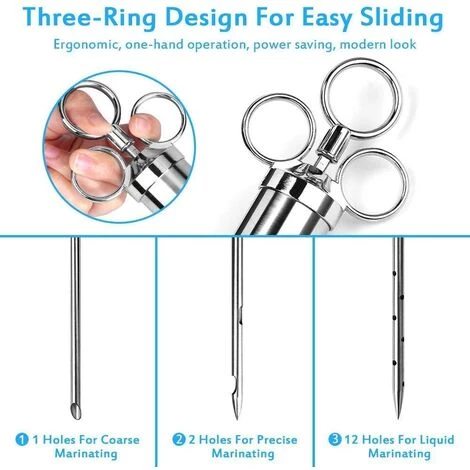 OCXIN Seringue à Rôtir BBQ 60 Ml Avec 3 Aiguilles, Seringue à Mariner, Seringue à Viande En Acier Inoxydable, Seringue à Marinade, Seringue à épices, Aide De Cuisine Pour Boeuf, Viande, Poulet, Pâtisseries Avec Confiture, Certification FDA 2 OCXIN Seringue à Rôtir BBQ 60 Ml Avec 3 Aiguilles, Seringue à Mariner, Seringue à Viande En Acier Inoxydable, Seringue à Marinade, Seringue à épices, Aide De Cuisine Pour Boeuf, Viande, Poulet, Pâtisseries Avec Confiture, Certification FDA – Image 2