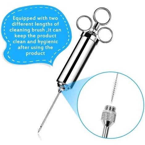 OCXIN Seringue à Rôtir BBQ 60 Ml Avec 3 Aiguilles, Seringue à Mariner, Seringue à Viande En Acier Inoxydable, Seringue à Marinade, Seringue à épices, Aide De Cuisine Pour Boeuf, Viande, Poulet, Pâtisseries Avec Confiture, Certification FDA 3 OCXIN Seringue à Rôtir BBQ 60 Ml Avec 3 Aiguilles, Seringue à Mariner, Seringue à Viande En Acier Inoxydable, Seringue à Marinade, Seringue à épices, Aide De Cuisine Pour Boeuf, Viande, Poulet, Pâtisseries Avec Confiture, Certification FDA – Image 3